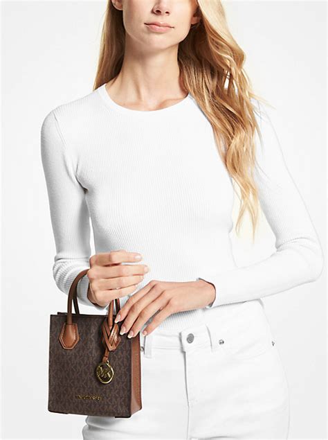 michael kors mercer extra-small logo and leather crossbody bag|Michael Kors pebbled leather handbags.